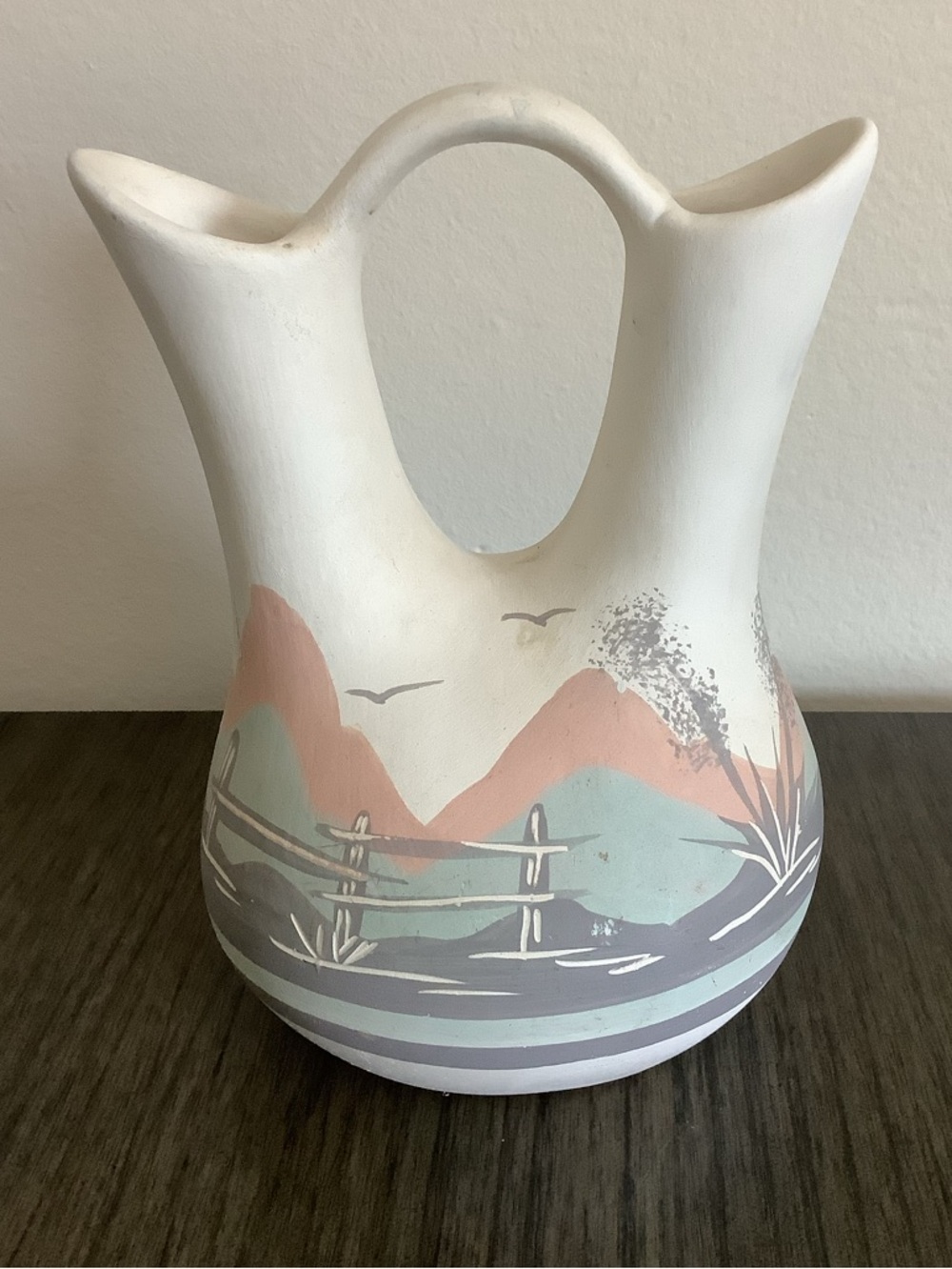 Native American 8" wedding vase signed
